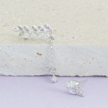 Sterling Silver Leaf Drop Earrings